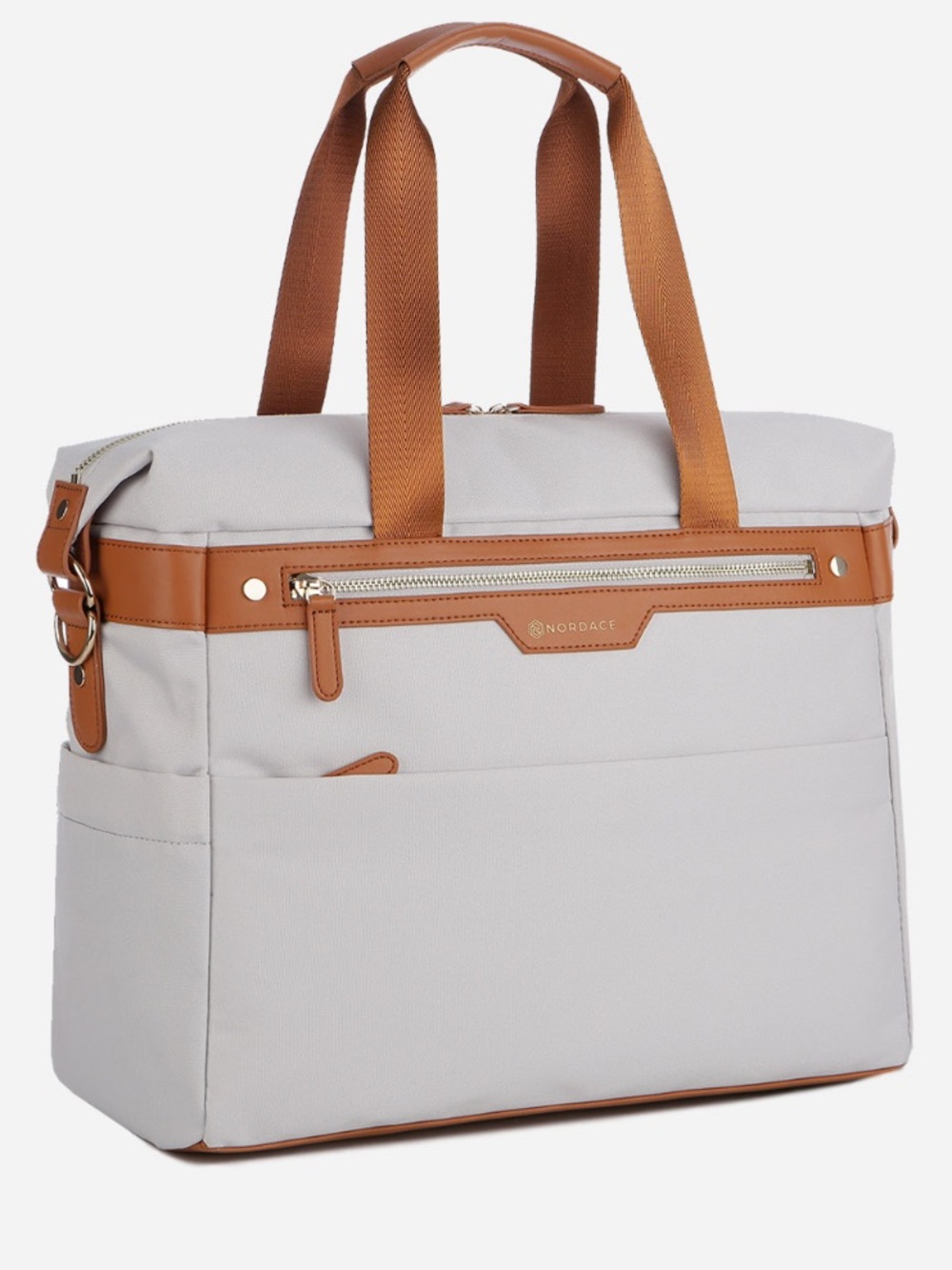 Nordace Hinz Tote Bag in Beige with Tan Trim - Picture 2 of 7